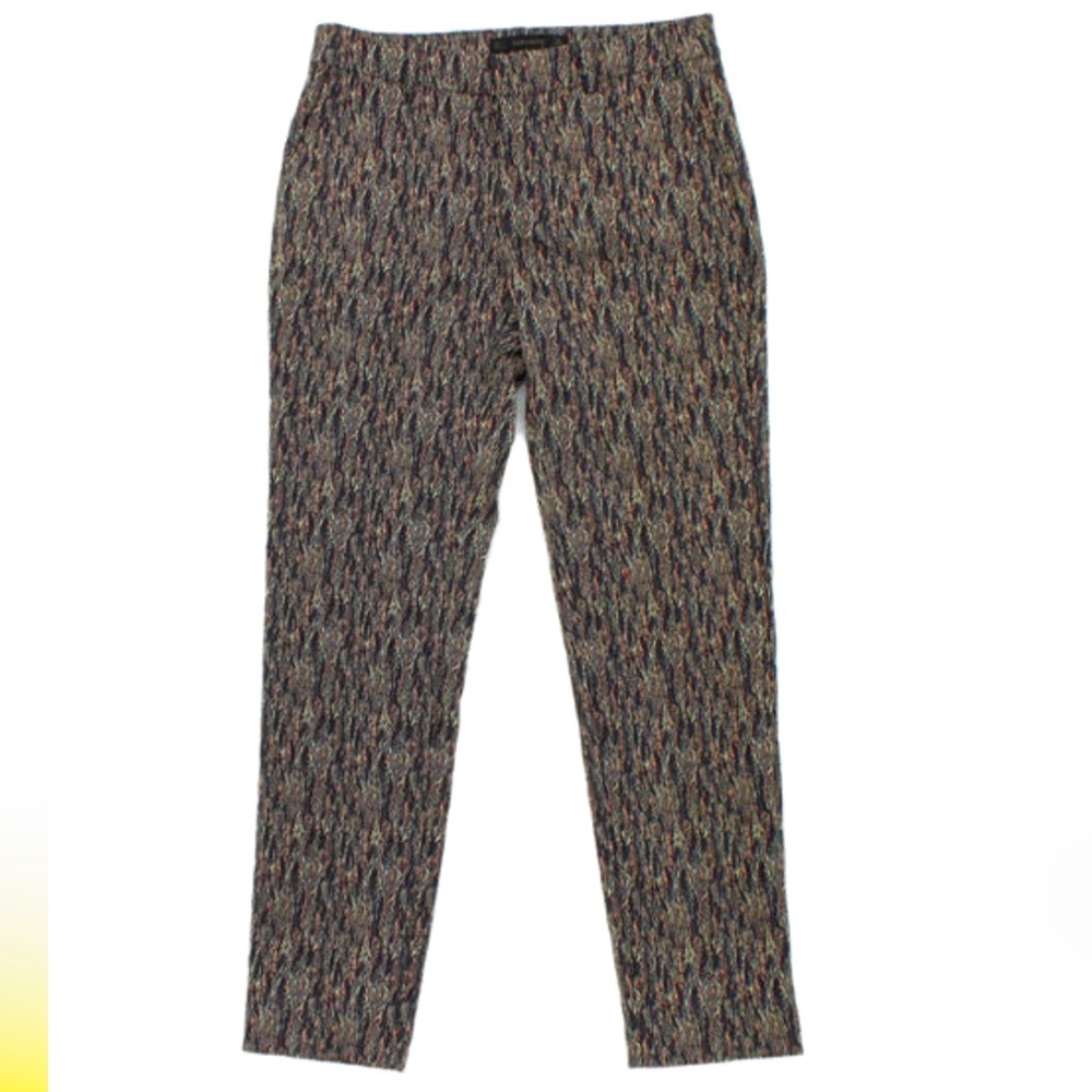 Zara Basic Cotton Textured Blend Skinny Leg Trousers Pants Size S NEW